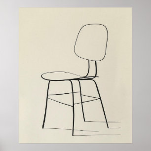 Eames Stoel midden eeuw moderne minimalistische li Poster