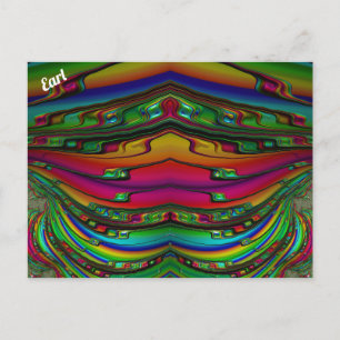 EARL ~ 3D Fractal Design Pattern ~ Meerkleurig Briefkaart