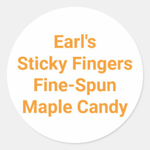 Earl's Sticky Fingers Snoep Hankamer Artjunkhaus Ronde Sticker