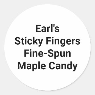 Earl's Sticky Maple Snoep Hankamer Artjunkhaus Yum Ronde Sticker