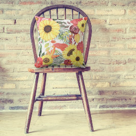 Early Autumn Flowers Monogram Sierkussen