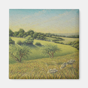 Early Evening Sun, Epsom Downs, Surrey Pastel Magneet