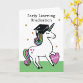 Early Learning Afstuderen Gefeliciteerd Unicorn Kaart (Gele Bloem)