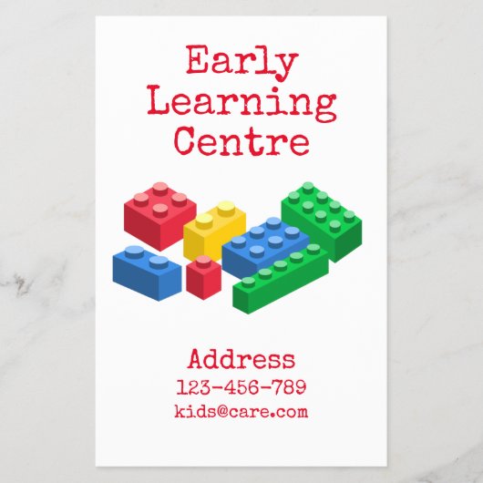 Early Learning Centre Kinderopvang blokken Folder Flyer (Voorkant)