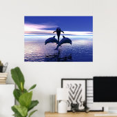Early Morning Dolphins Poster (Thuiskantoor)