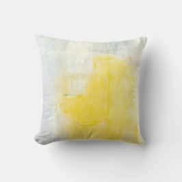 'Early Riser' Gray and Yellow Abstract Art Pillow Kussen
