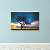 Early Spring Sunset Blue Sky waterkleur Schilderen Canvas Afdruk (Insitu (Houten vloer))