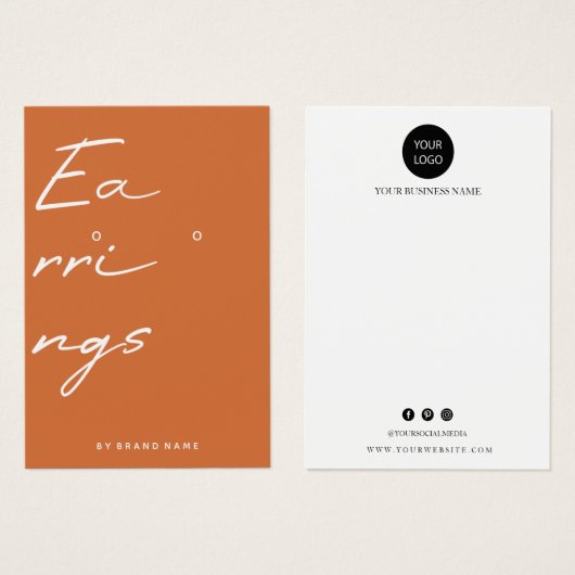Earring Display Business Card (Devant & derrière)