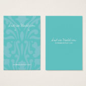 Earring Holder - Business Card Damask Turquoise (Devant & derrière)