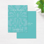 Earring Holder - Business Card Damask Turquoise (Bureau)