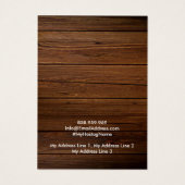 Earring Jewellery Display Card, Rustic Wood Ring Visitekaartje (Achterkant)