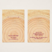 Earring Jewellery Display Card, Rustic Wood Ring Visitekaartje (Voorkant /achterkant)