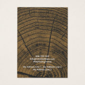 Earring Jewellery Display Card, Rustic Wood Ring Visitekaartje (Achterkant)