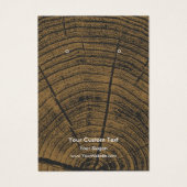 Earring Jewellery Display Card, Rustic Wood Ring Visitekaartje (Voorkant)