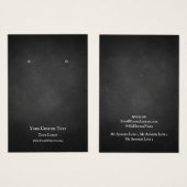 Earring Jewelry Display Card, Rustic Chalkboard (Devant & derrière)