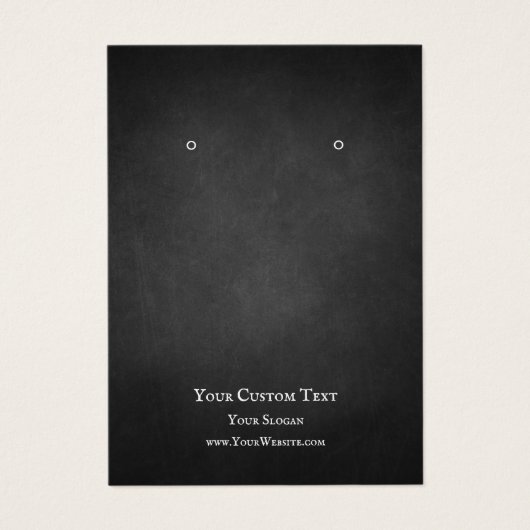 Earring Jewelry Display Card, Rustic Chalkboard (Devant)