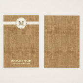 Earring & Jewelry Rustic Burlap Display Card Visitekaartje (Voorkant /achterkant)