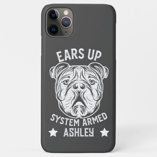 Ears Up Systeem Gewapende Engelse Bulldogs Grappig Case-Mate iPhone Case (Achterkant)