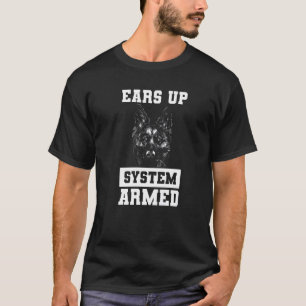 Ears Up System Armed German Shepherd Dog T-shirt