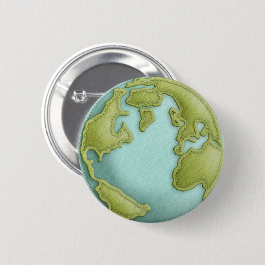 Earth 3D Stitched Pattern-Button Ronde Button 5,7 Cm (Voorkant /achterkant)