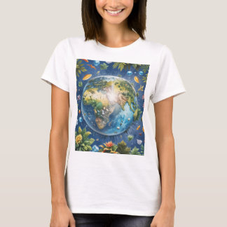 Earth afbeelding T-shirt met korte mouwen