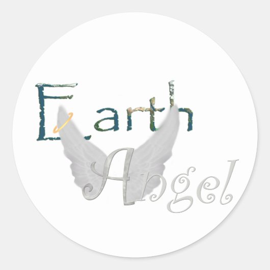Earth Angel Ronde Sticker (Voorkant)