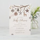 Earth Christmas Baby shower Invitation Kaart (Staand voorkant)