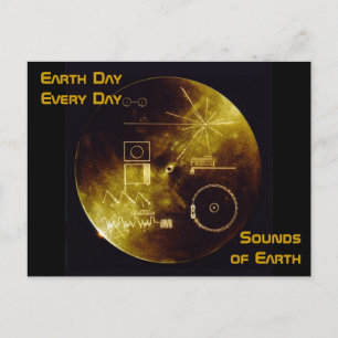 Earth Day 2012 - Sounds of Earth goud record Briefkaart
