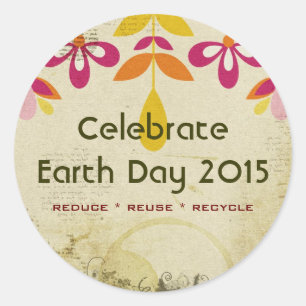 Earth Day 2015 Bloemen Abstracte Stickers
