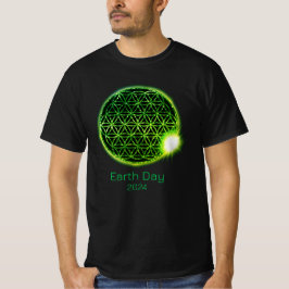 Earth Day 2024 Groene sprankelende bloem van het l T-shirt
