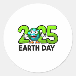 Earth Day 2025 Funny Earth Day Kinder jongens Ronde Sticker