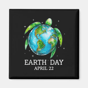 Earth Day 2025 Herstel Earth Zee Turtle Art Save T Magneet