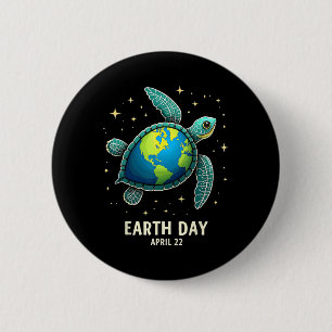 Earth Day 2025 Herstel Earth Zee Turtle Art Save T Ronde Button 5,7 Cm