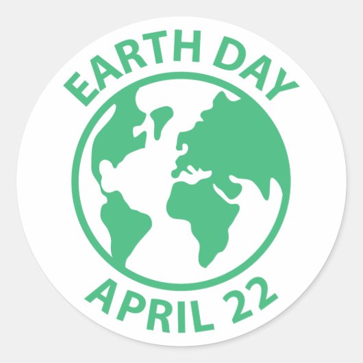 Earth Day, 22 april Ronde Sticker (Voorkant)