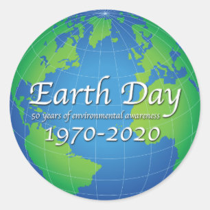 Earth Day 50 Year Jubileum 2020 Ronde Sticker