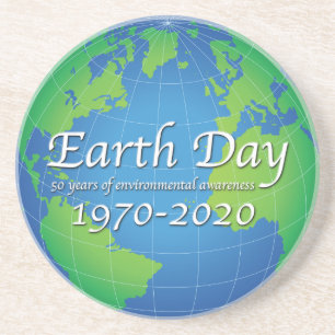 Earth Day 50 Year Jubileum 2020 Zandsteen Onderzetter
