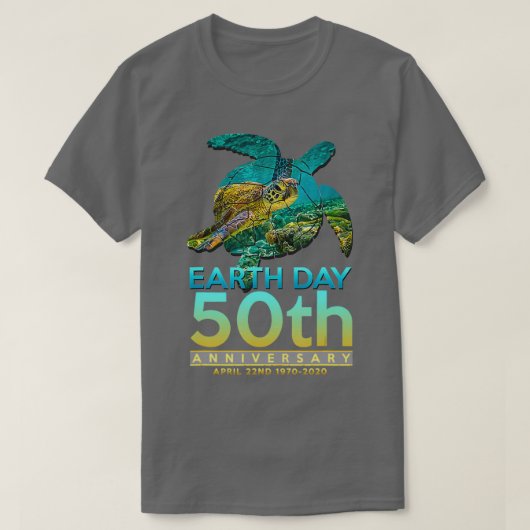 Earth Day 50th Jubileum Zee Turtle 1 T-shirt (Design voorkant)