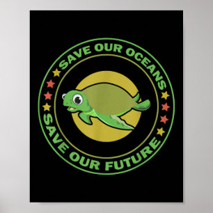 Earth Day Animal Rights Schildpad Milieubeschermin Poster