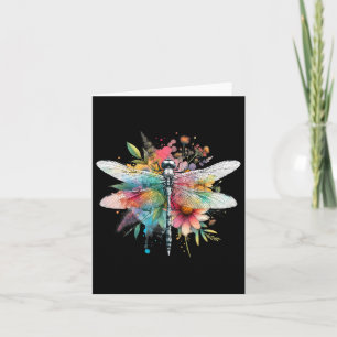 Earth Day Beautiful Dragonfly Waterverf Art Insec Kaart