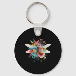Earth Day Beautiful Dragonfly Waterverf Art Insec Sleutelhanger