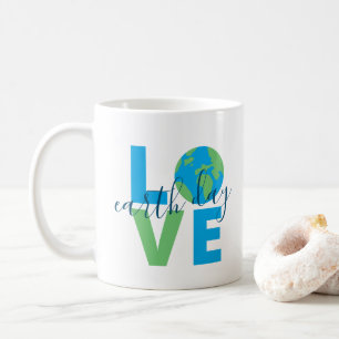Earth Day Blue Green Love Statement Cute Graphic Koffiemok