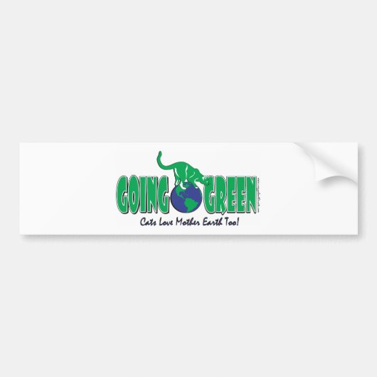 Earth Day Cats/go Green Bumpersticker (Voorkant)