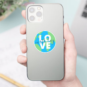 Earth Day Cute Blue Green Statement Planhic Sticker