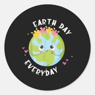 Earth-day Dagelijks Shirt Kinder Meisje Vrouwen Do Ronde Sticker