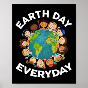 Earth Day Dagelijks Shirt Kinder peuter Leraar Sch Poster