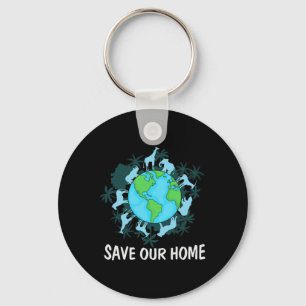 Earth Day Dieren Conservatie Sleutelhanger