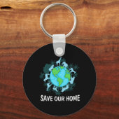 Earth Day Dieren Conservatie Sleutelhanger (Voorkant)
