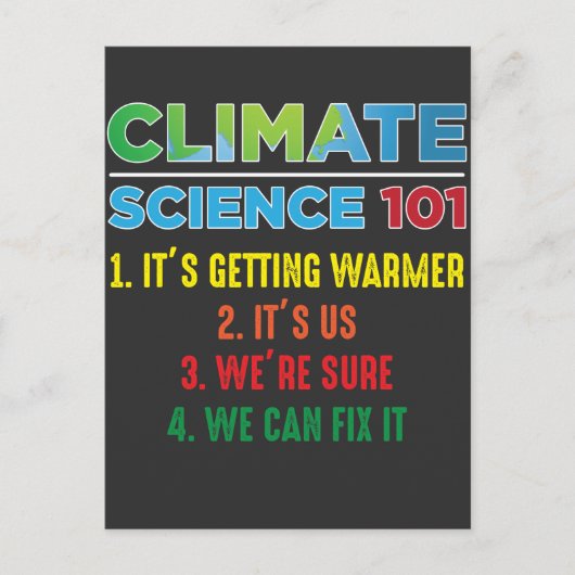 Earth Day Environment Climate Change Scientist Briefkaart (Voorkant)