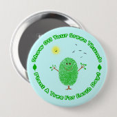 Earth Day Environment Ronde Button 4,0 Cm (Voorkant /achterkant)