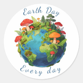 Earth Day Every Day Nature Planet Design Ronde Sticker